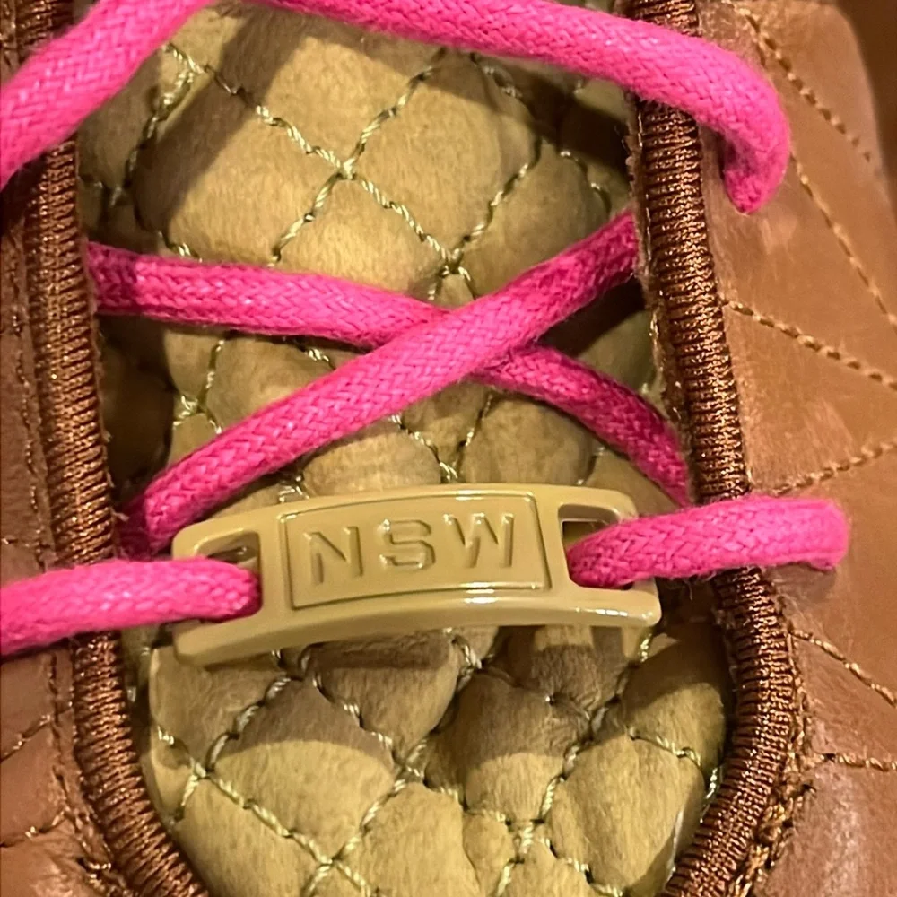 Nike Brown High-Top Sneakers with Pink Laces
